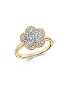 Bloomingdale's Pave Diamond Flower Ring In 14k Yellow Gold, 0.50 Ct. T.w. - 100% Exclusive