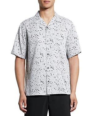 Theory Noll Geo Floral Print Button Down Camp Shirt