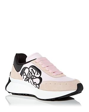 Alexander Mcqueen Women's Desert Suede Flower Detail Embossed Sneakers