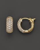 Diamond Huggie Hoop Earrings In 14k Yellow Gold, .85 Ct. T.w.