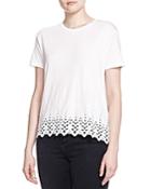 The Kooples Embroidered Eyelet Tee