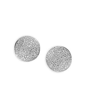 Ippolita Sterling Silver Stardust Diamond Pave Medium Disc Stud Earrings