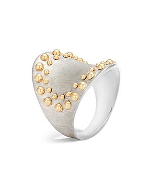 John Hardy 18k Yellow Gold And Sterling Silver Dot Saddle Ring