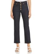 Tory Burch Button-fly Straight-leg Jeans In Resin Rinse