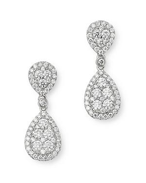 Bloomingdale's Cluster Diamond Drop Earrings In 14k White Gold, 1.25 Ct. T.w. - 100% Exclusive