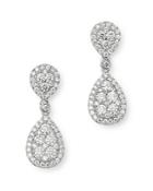 Bloomingdale's Cluster Diamond Drop Earrings In 14k White Gold, 1.25 Ct. T.w. - 100% Exclusive