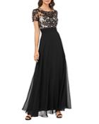 Js Collections Embroidered Illusion Bodice Gown
