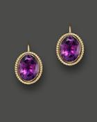14k Yellow Gold Bezel Set Large Drop Earrings With Amethyst - 100% Exclusive
