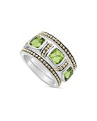 Lagos 18k Yellow Gold & Sterling Silver Caviar Color Peridot Beaded Ring