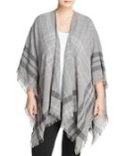 Eileen Fisher Plus Frayed Plaid Shawl - 100% Bloomingdale's Exclusive