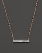 Dana Rebecca Designs 14k White & Rose Gold Sylvie Rose Medium Bar Necklace With Diamonds
