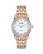Citizen Silhouette Crystal-embellished Rose Gold-tone Watch, 31mm