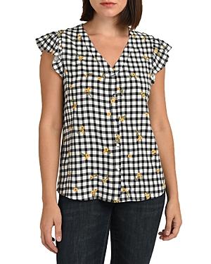 Daniel Rainn Ensley Embroidered Sunflower Top