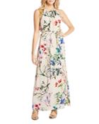 Karen Kane Shirred Floral-print Maxi Dress