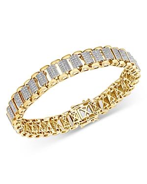 Bloomingdale's Men's Pave Diamond Link Bracelet In 14k Yellow Gold, 4.0 Ct. T.w. - 100% Exclusive