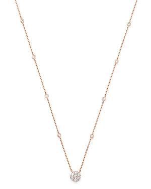 Bloomingdale's Diamond Flower Pendant Necklace In 14k Rose Gold, 0.75 Ct. T.w. - 100% Exclusive