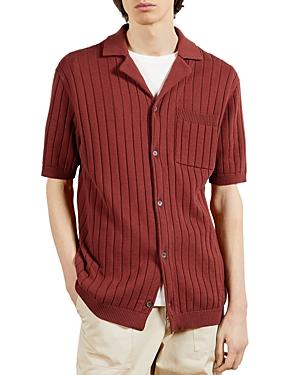 Ted Baker Rib Knit Regular Fit Button Down Shirt