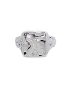 Allsaints Men's Square Hammered Signet Ring In Sterling Silver