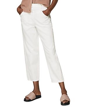Whistles Seam Detail Straight Leg Jeans In White