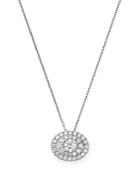 Bloomingdale's Diamond Oval Halo Pendant Necklace In 14k White Gold, 0.50 Ct. T.w. - 100% Exclusive