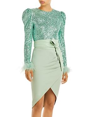 Lavish Alice Sequined Puff Sleeve Dress