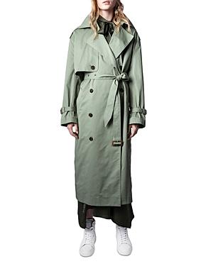 Zadig & Voltaire Kena Double Breasted Button Front Trench Coat