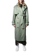 Zadig & Voltaire Kena Double Breasted Button Front Trench Coat