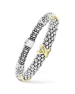 Lagos 18k Yellow Gold And Sterling Silver Caviar Bracelet