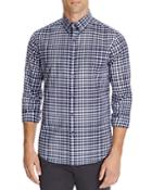 Theory Sylvain Inkster Check Slim Fit Button Down Shirt