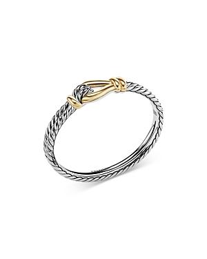 David Yurman 18k Yellow Gold & Sterling Silver Thoroughbred Loop Bangle Bracelet
