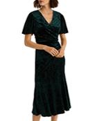 Lauren Ralph Lauren Flutter Sleeve Velvet Midi Dress