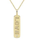 Bloomingdale's Diamond Love Dog Tag Necklace In 14k Yellow Gold, 0.10 Ct. T.w. - 100% Exclusive