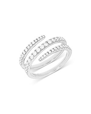 Bloomingdale's Diamond By-pass Ring In 14k White Gold, 0.65 Ct. T.w. - 100% Exclusive