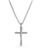 David Yurman Crossover Cross With Diamonds On Chain, 17
