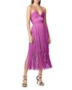Herve Leger Plunging Strappy Fringe Dress