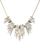 Alexis Bittar Navette Crystal Spiked Bib Necklace, 16