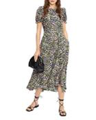 Ted Baker Puff Sleeve Dot Midi Dress