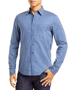 Michael Kors Cotton Stretch Geo Print Slim Fit Button Down Shirt