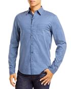 Michael Kors Cotton Stretch Geo Print Slim Fit Button Down Shirt