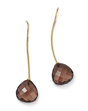 Bloomingdale's Smoky Quartz Wire Drop Earrings In 14k Yellow Gold - 100% Exclusive