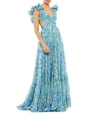 Mac Duggal Ruffled Floral Gown