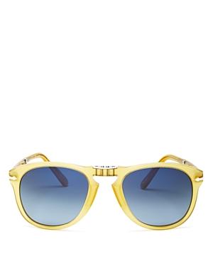 Persol Men's Polarized Foldable Brow Bar Aviator Sunglasses, 54mm