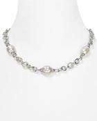 Majorica 14/16mm Man-made Pearl Silver Chain Necklace, 17
