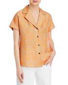 Lafayette 148 New York Sabine Tiger Striped Silk Blouse