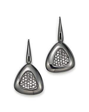 Roberto Coin Ruthenium Finished Sterling Silver Capri Plus Earrings With Diamonds