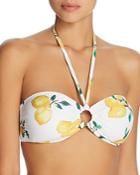 Kate Spade New York Lemon Print Bandeau Halter Bikini Top