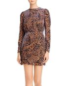 The Kooples Artichoke Burnout Velvet Leopard Mini Dress