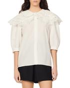 Sandro Angus Lace Trim Shirt