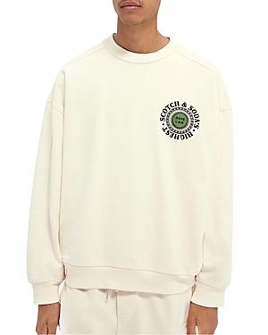 Scotch & Soda Organic Cotton Logo Embroidered Crewneck Sweatshirt