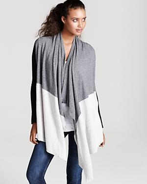 Aqua Long Sleeve Open Color Block Cardigan